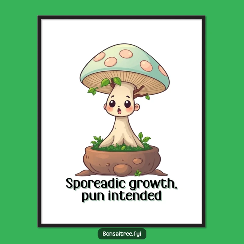 Funny Free Printable Bonsai Mushroom Wall Art: Quirky Downloadable Art for Your Space!