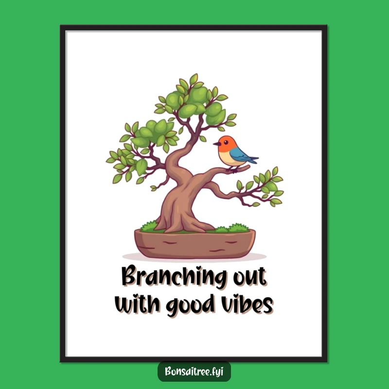 Funny Free Printable Bonsai Wall Art: Birdy Balance for Whimsical Decor
