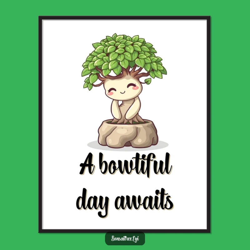 Funny Free Printable Bonsai Wall Art: Playful Bow for Charming Decor
