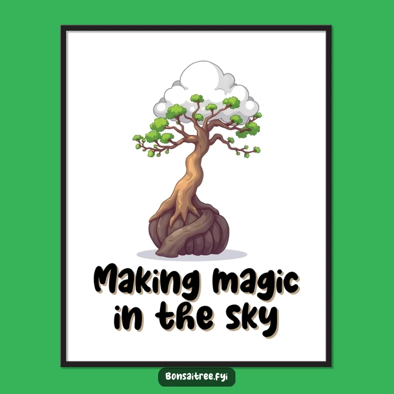 Funny Free Printable Wall Art: Cloud Sculpting Bonsai Downloadable Art
