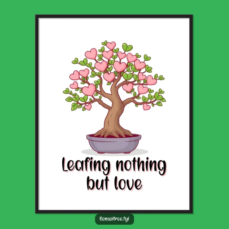 Funny Free Printable Wall Art: Heart Leaf Bonsai, Whimsical Decor Downloadable Art!