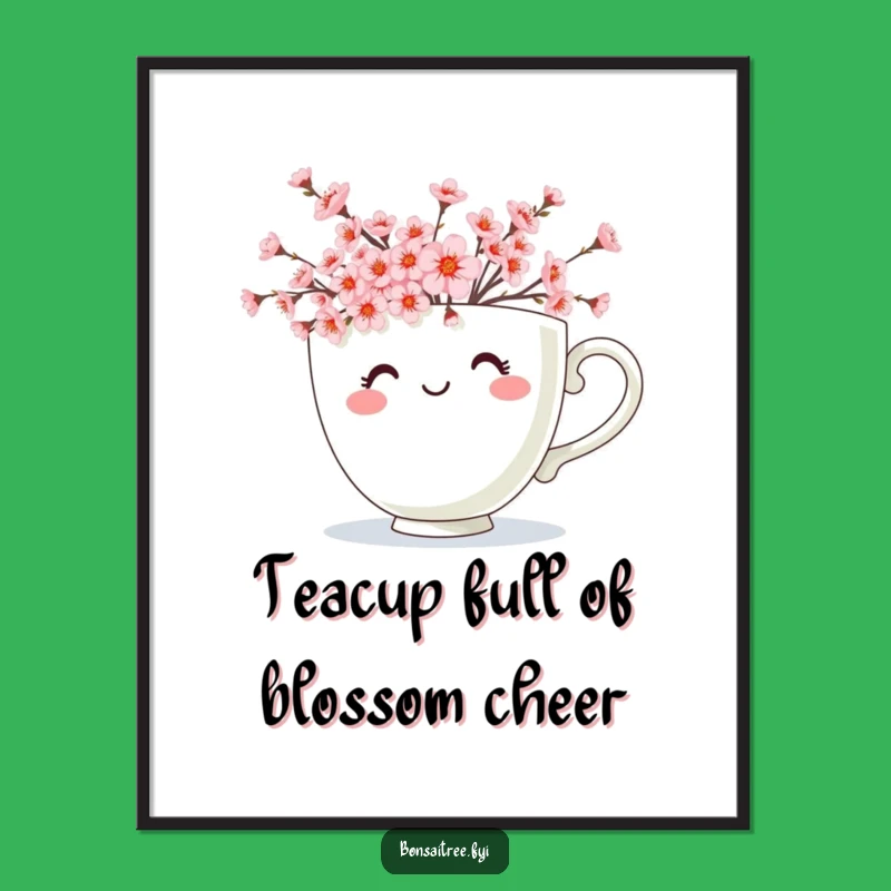Charming Free Printable Wall Art: Teacup Blossoms, Delightful Digital Download