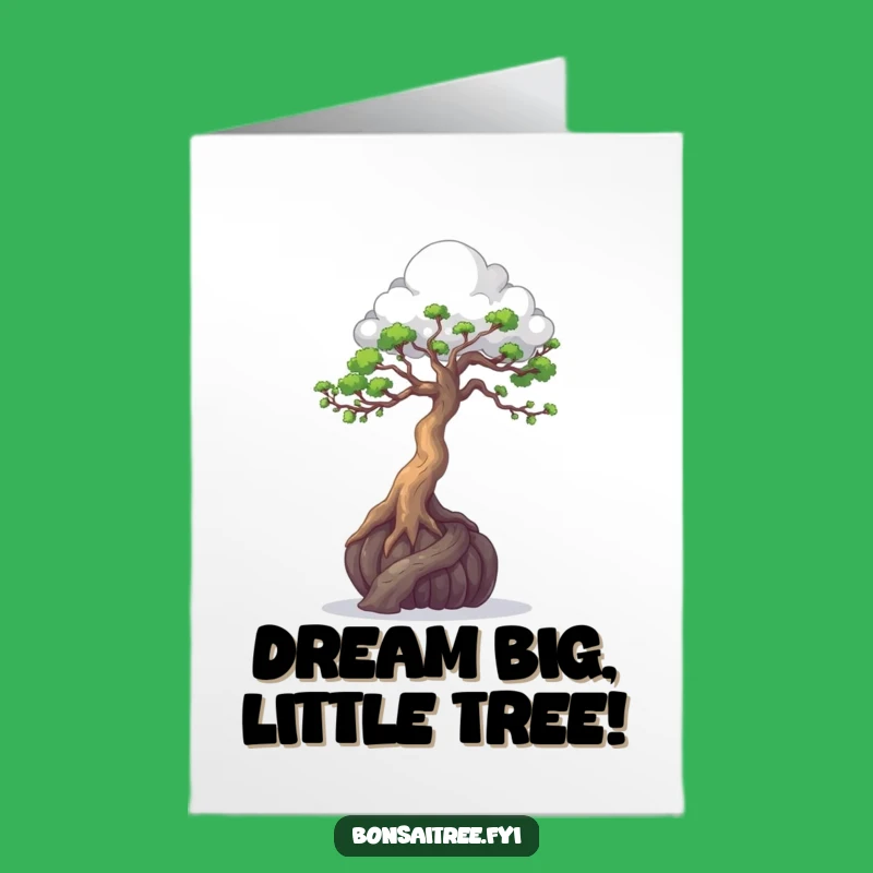 Free Printable Birthday Card: Cloud Sculpting Bonsai Humor Downloadable Gift