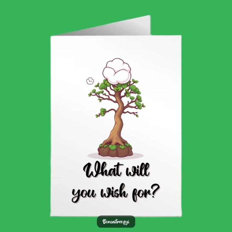 Free Printable Birthday Card: Curious Bonsai & Cotton Ball Funny Gift