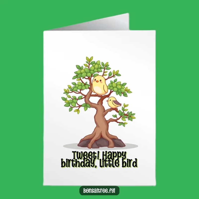 Free Printable Happy Bonsai Bird Birthday Card - Cheerful Downloadable Gift!