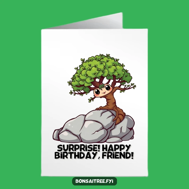 Free Printable Hiding Bonsai Happy Birthday Card - Funny Downloadable Surprise Gift