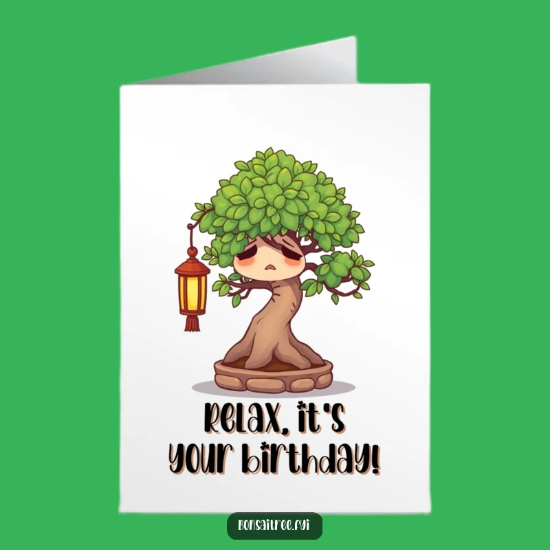 Free Printable Weary Bonsai Birthday Card: Relaxing Downloadable for Peaceful Celebrations