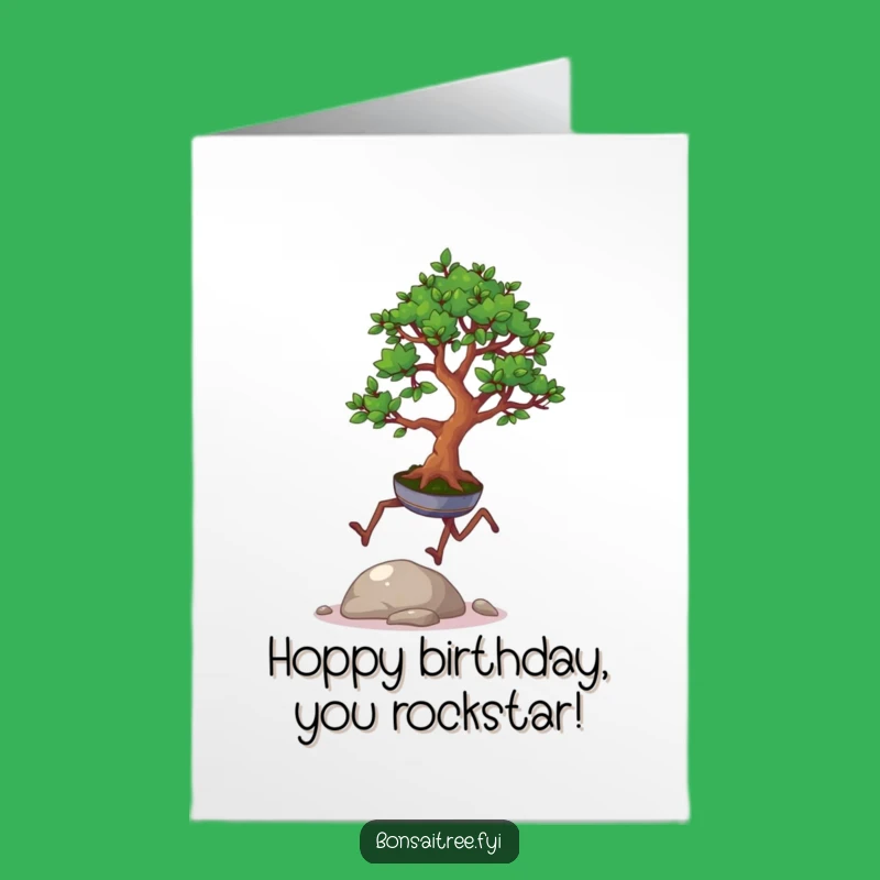 Free Printable Birthday Card: Hopping Bonsai Fun - Funny Downloadable Gift Idea