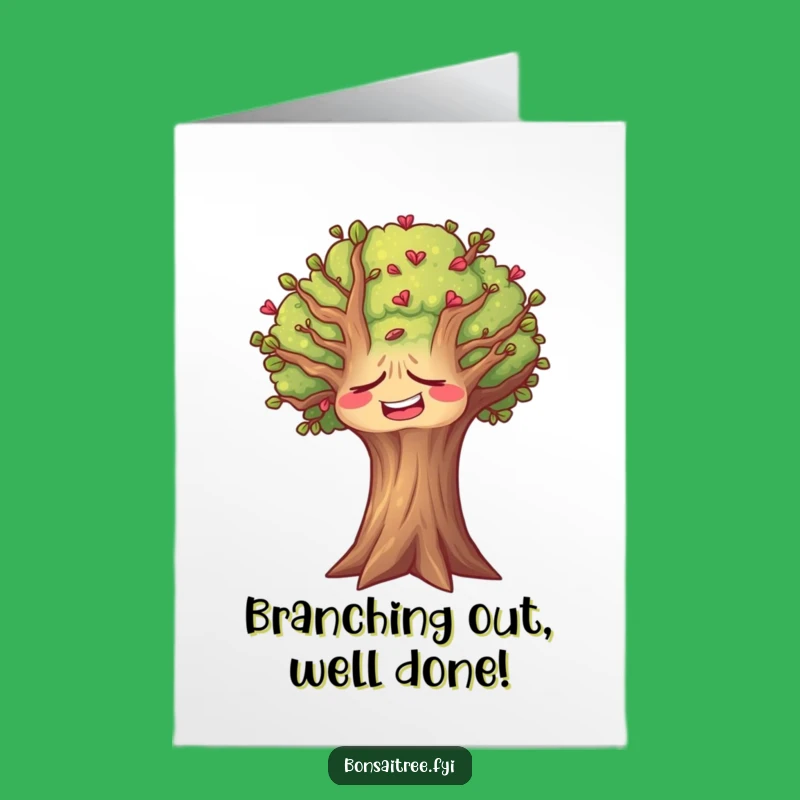 Free Printable Congrats Card: Laughing Tree, Funny Downloadable Celebration