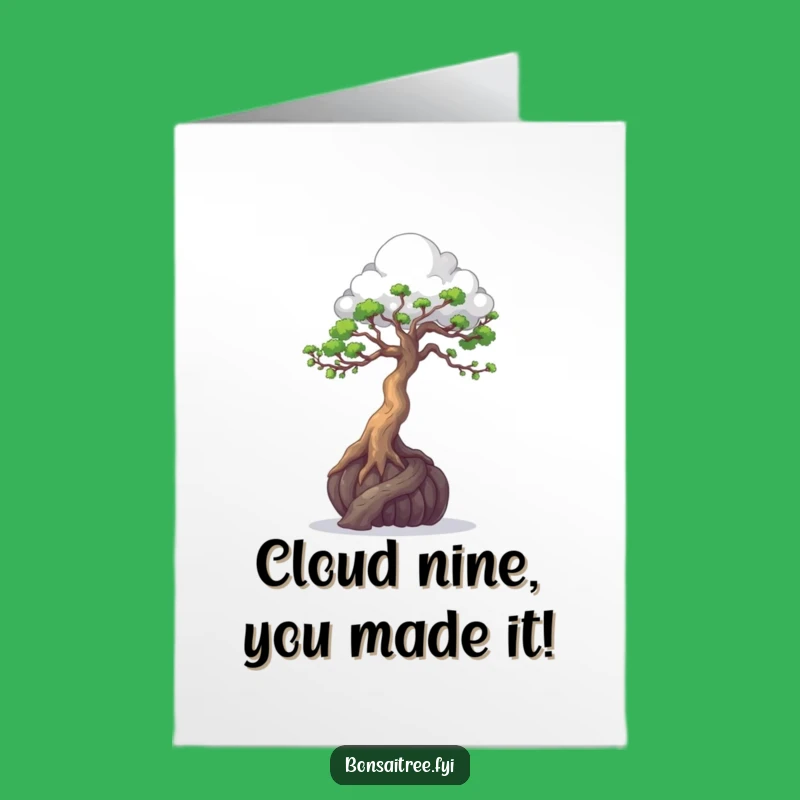 Free Printable Congrats Card: Cloud Sculpting Bonsai Achievement Downloadable