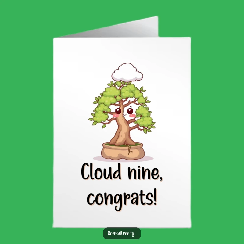 Free Printable Congrats Card: Surprised Bonsai Cloud - Funny Downloadable Greeting
