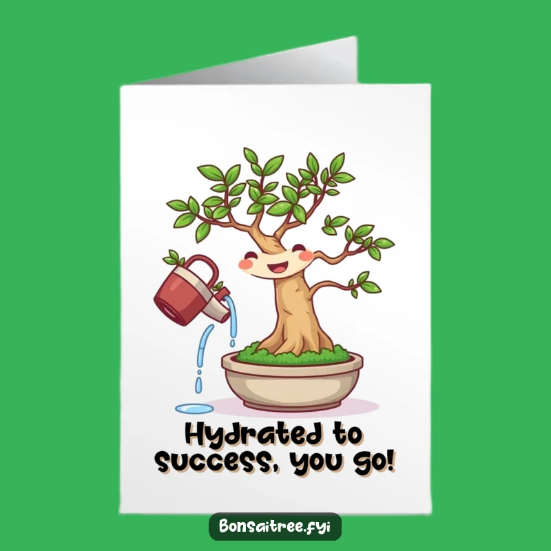 Free Printable Bonsai Watering Himself Funny Congratulations Card - Downloadable DIY Gift