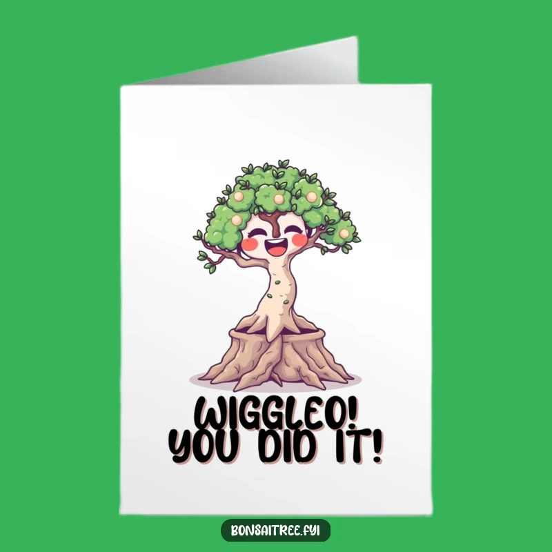 Free Printable Congrats Card: Joyful Bonsai for Amusing Achievements