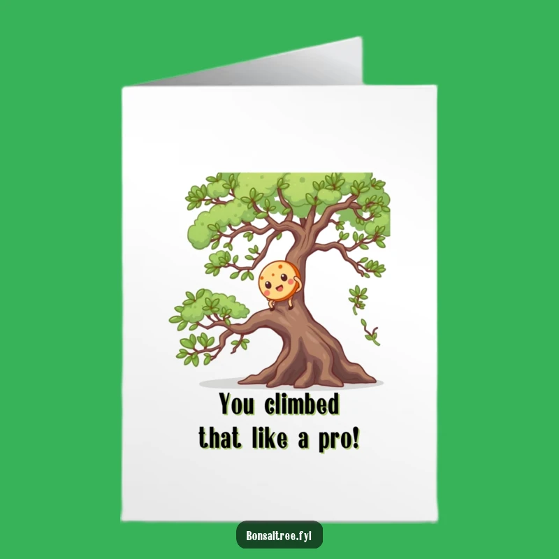 Funny Free Printable Congratulations Card: Cookie Climbs Bonsai, Perfect Downloadable Gift