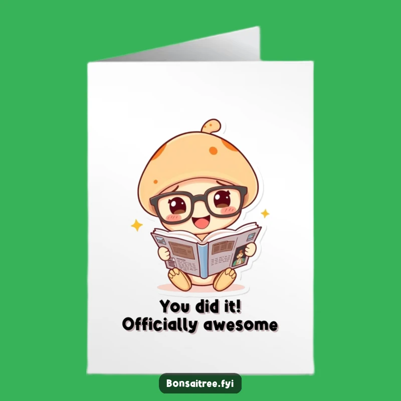 Free Printable Congratulations Card: Nerdy Mushroom Success Humor Downloadable