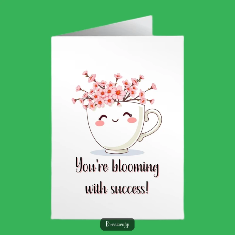 Sweet Free Printable Congratulations Card: Teacup Blossoms, Lovely Downloadable Gift