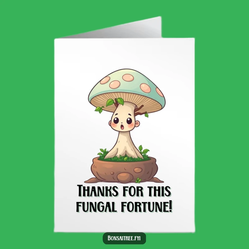 Free Printable Bonsai Mushroom Thank You Card: Express Gratitude with Giggle-Worthy Art!