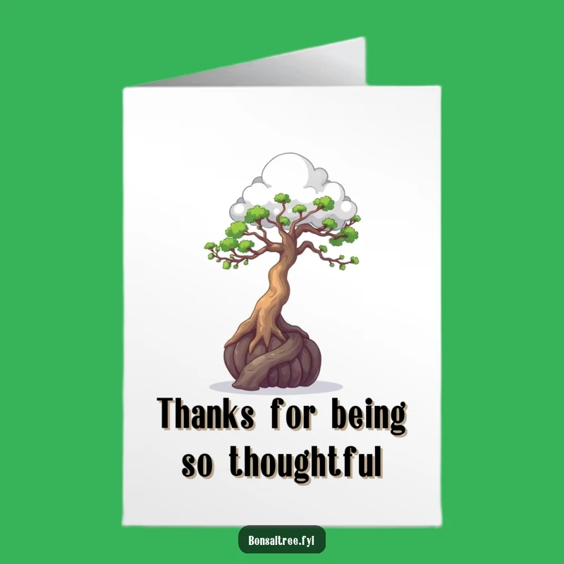 Free Printable Thank You Card: Cloud Sculpting Bonsai Gratitude Downloadable