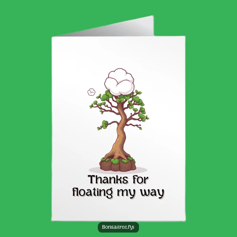 Free Printable Thank You Card: Curious Bonsai & Cotton Ball Funny Gift