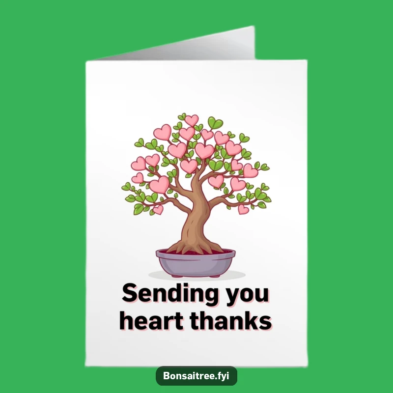 Free Printable Thank You Card: Heart Bonsai, Sweet Downloadable Appreciation Gift!