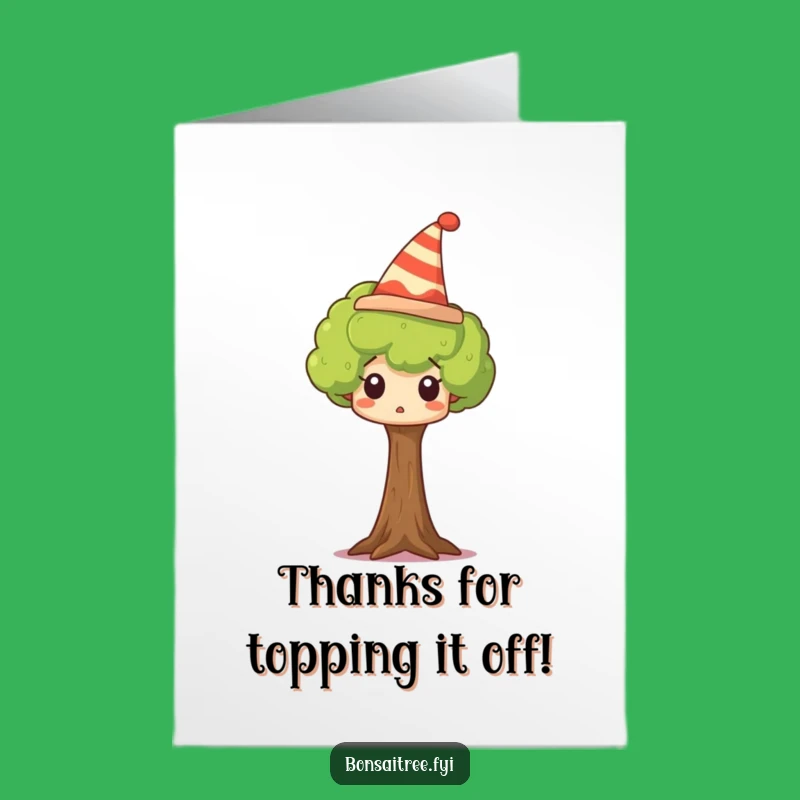 Free Printable Thank You Card: Surprised Tree Hat, Funny Downloadable Gratitude
