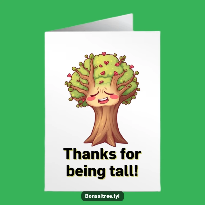 Free Printable Thank You Card: Laughing Tree, Funny Downloadable Gratitude