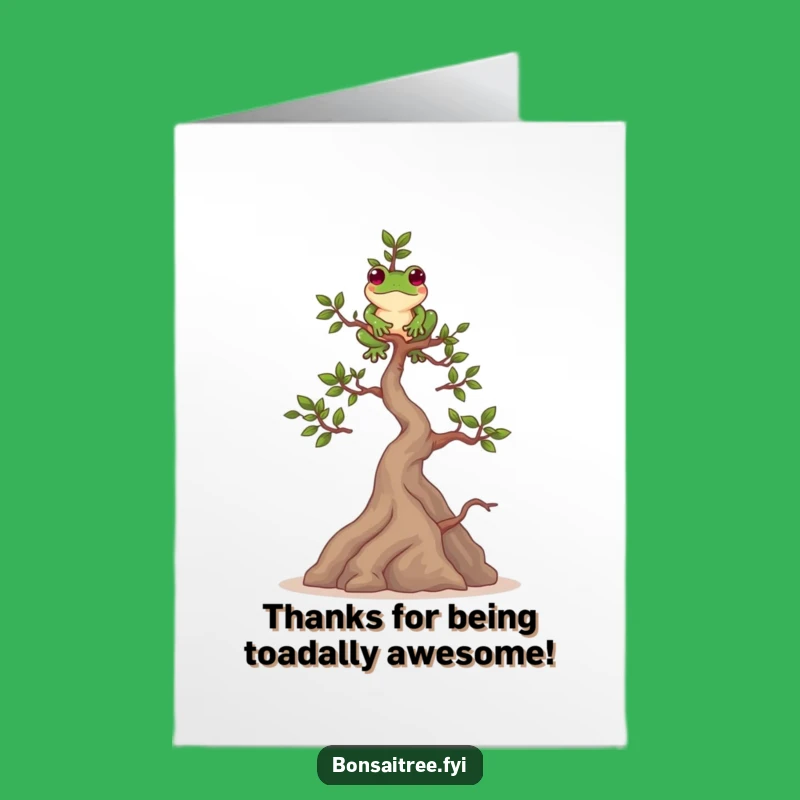 Free Printable Bonsai Frog Thank You Card: Thanks for the Perfect Balance!