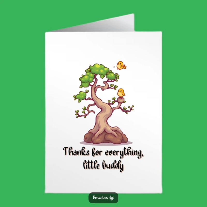 Free Printable Thank You Card: Giggling Bonsai & Bird Funny Downloadable Gift