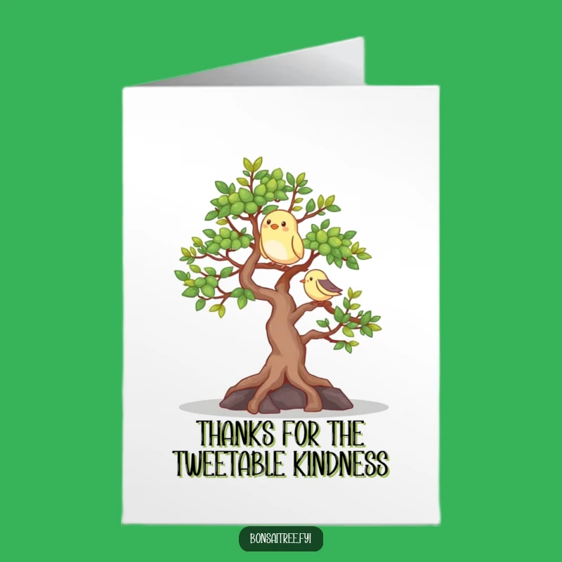 Printable Thank You Bonsai Bird Card - Free Cheerful Downloadable Gift!