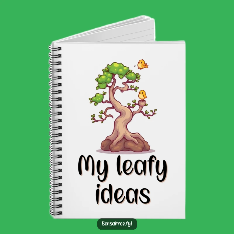 Funny Bonsai Giggling Notebook - Journal with Tree & Bird Design