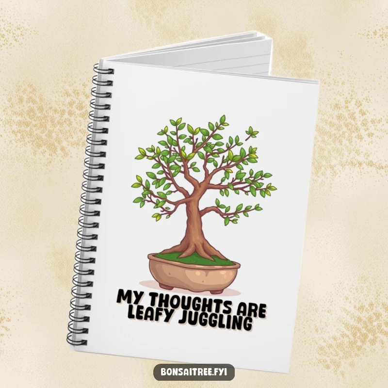 Funny Bonsai Tree Notebook: A journal cover depicting a bonsai tree expertly juggling its miniature leaves.