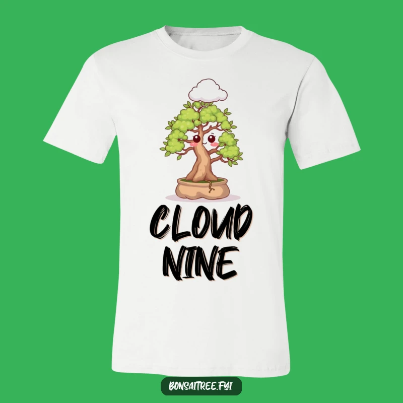 Funny Bonsai T-Shirt: Surprised Expression, Cloud Sprout Fun