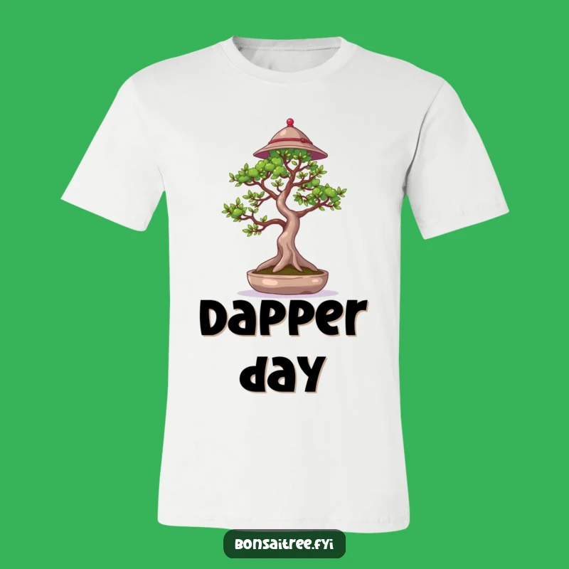 Funny Bonsai T-Shirt: Hat-Wearing Tree Waves Hello, Stylish Fun