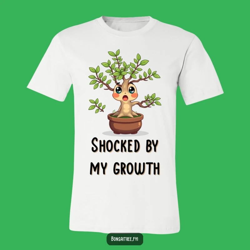 Funny Bonsai Tree T-Shirt: Surprised Leaves Design, Ideal Humorous Gift