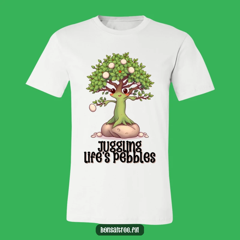 Funny Bonsai Juggling T-Shirt - Skillful Tree Character Tee