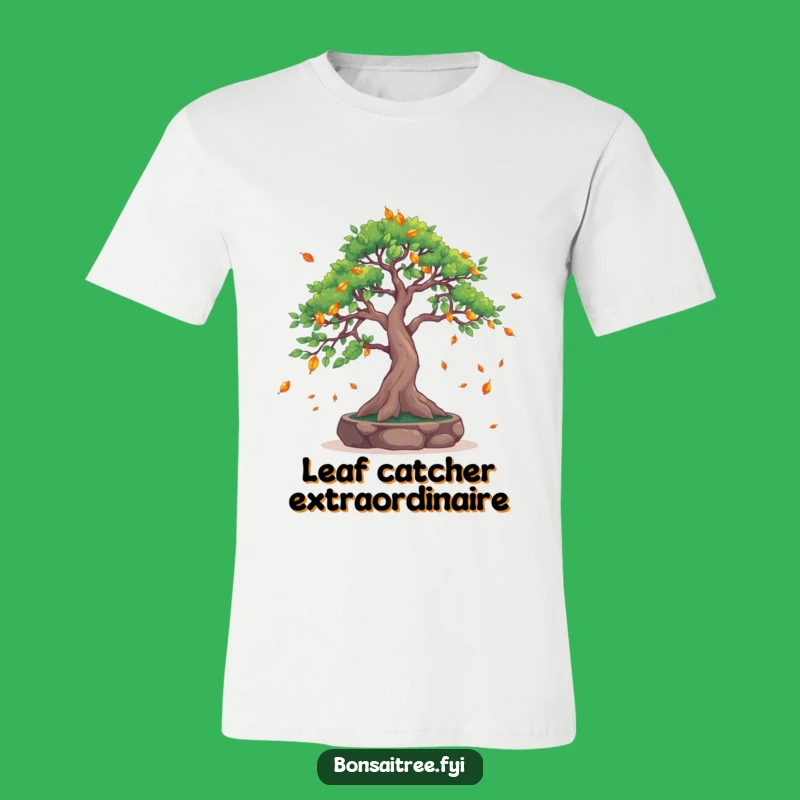 Funny Leaf-Catching Bonsai T-Shirt: Nature's Humor Tee for Gifts