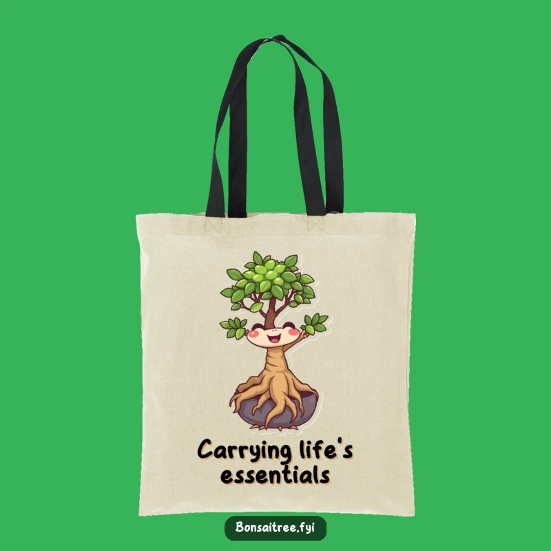 Funny Bonsai Tree Tote Bag: Wiggling Roots Design, Chic & Humorous Gift Bag