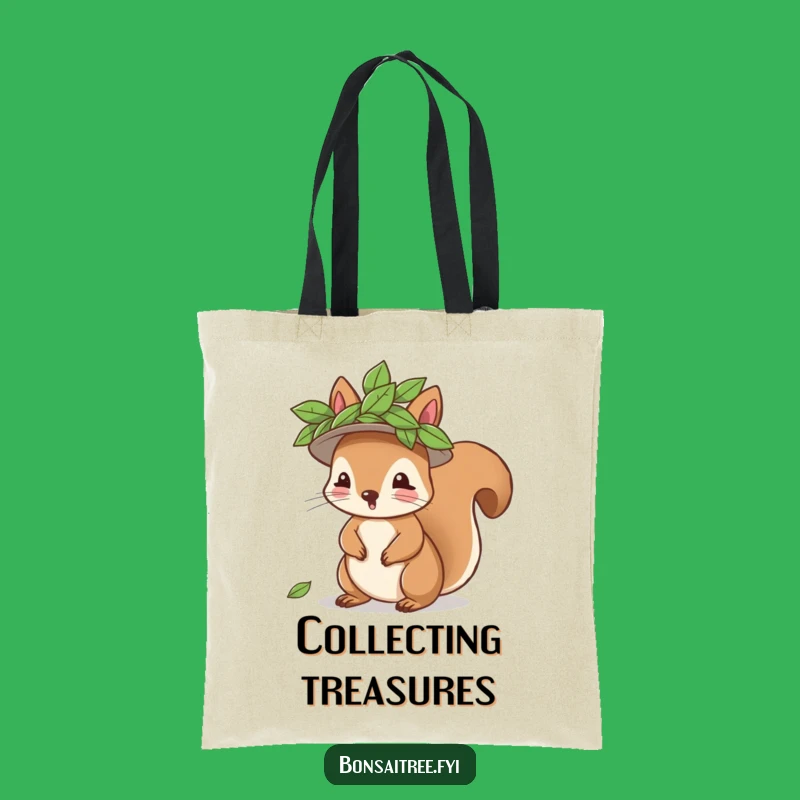 Funny Squirrel Leaf Hat Tote Bag - Carry Your Essentials with Woodland Whimsy