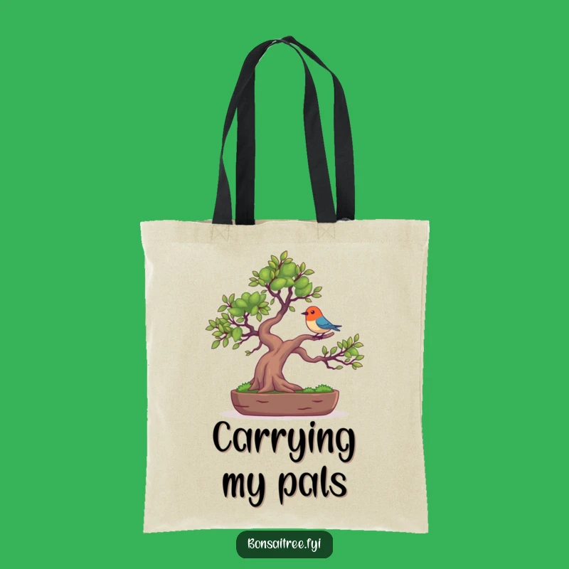 Funny Bird Bonsai Tote Bag: Colorful Tree Gift
