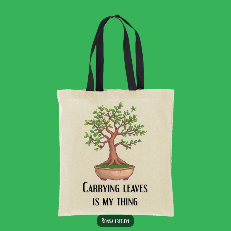 Funny Bonsai Tree Juggling Leaves Tote Bag - Stylish & Humorous Accessory