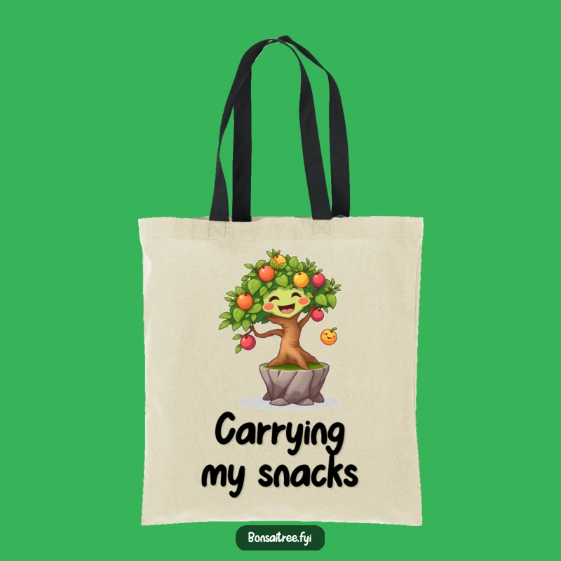 Funny Joyful Bonsai Tree Tote Bag - Bouncing Fruit Fun, Ideal Gift