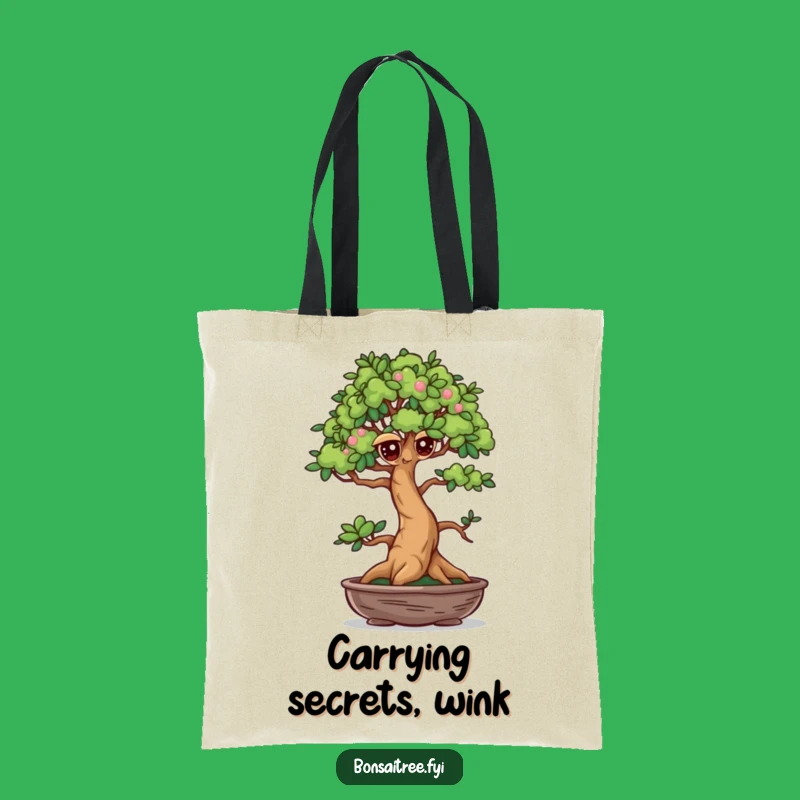 Funny Winking Bonsai Tote Bag: Mischievous Style for Humorous Errands